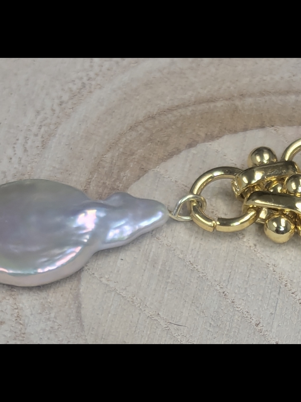 Baroque Pearl Necklace 18K Gold Plated Chain High Luster 16” + 2" Extender - Picture 7 of 9